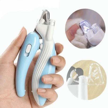 Professional Lighted Pet Nail Clipper for Cats Dogs Stainless Steel Battery